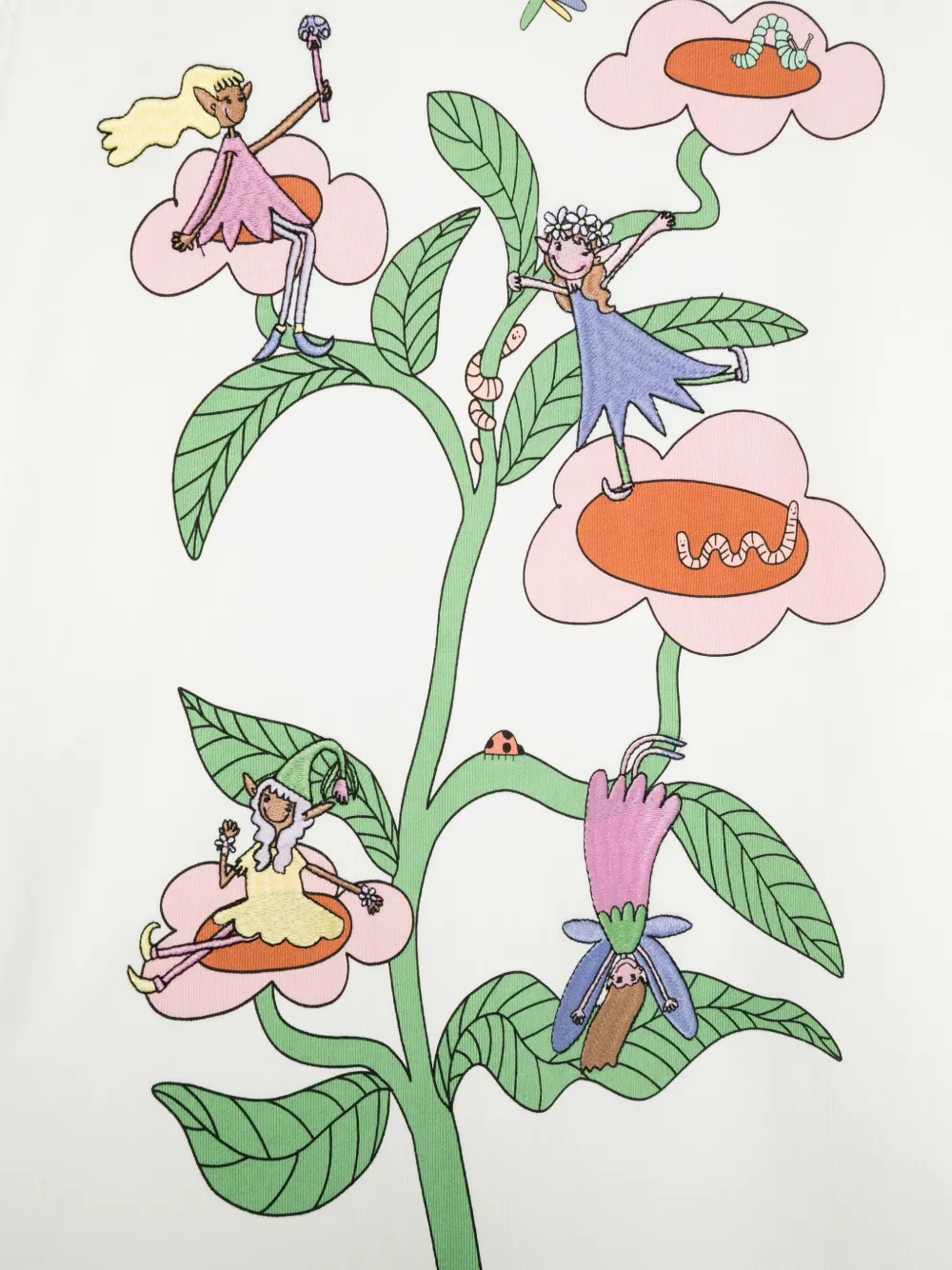 Stella McCartney Kids Jurk met borduurwerk Wit