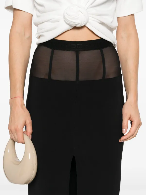 Elisabetta Franchi Crepe Midi Skirt Black FARFETCH ID