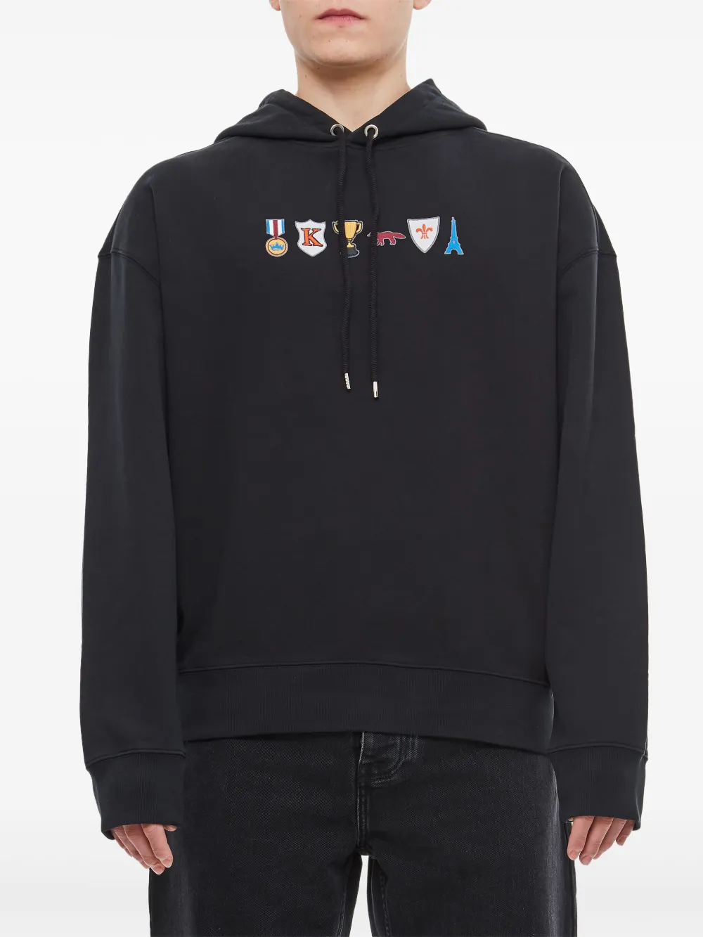 Maison Kitsuné Moletom de algodão com capuz | Preto | Image 1