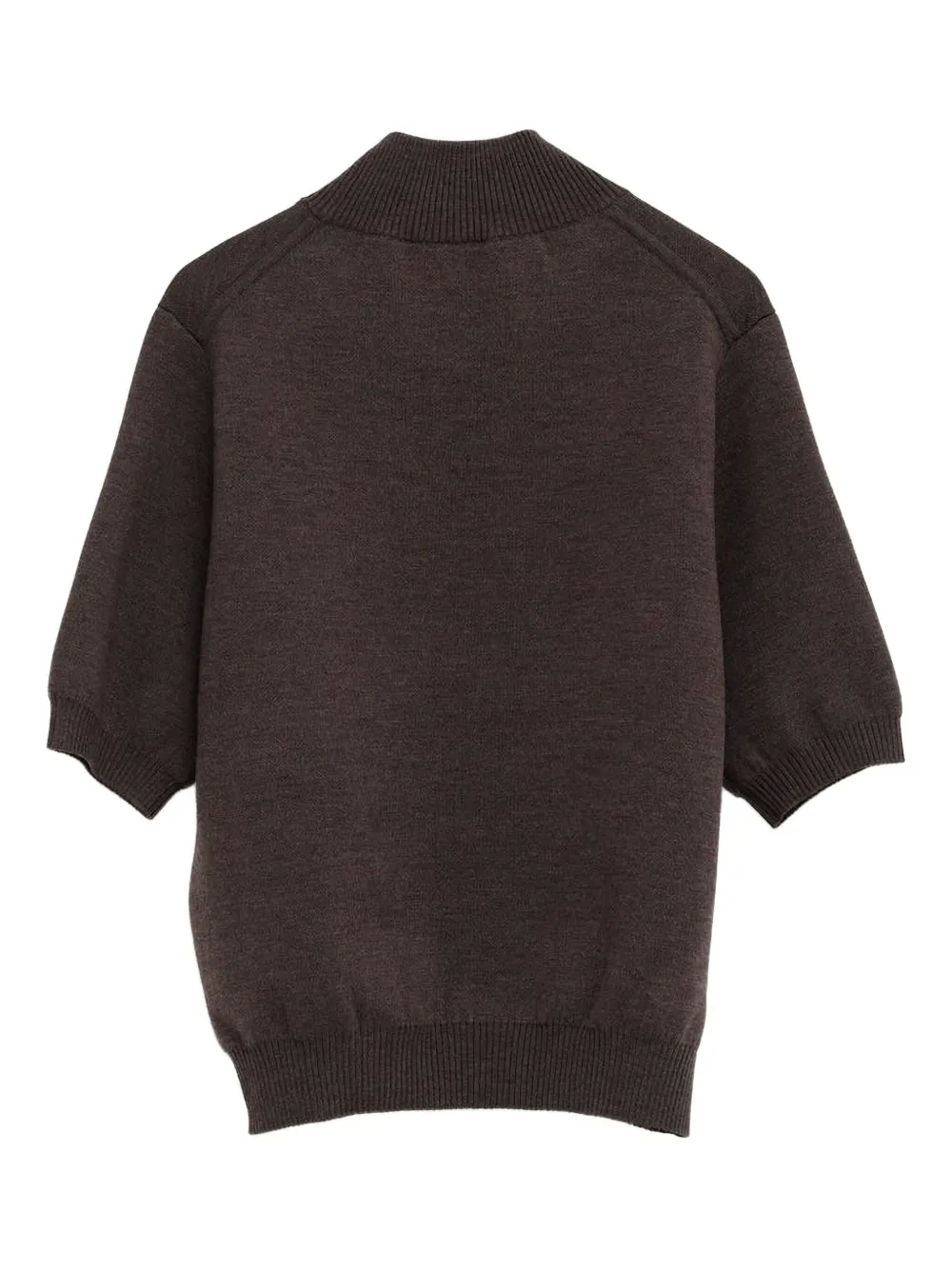 KHAITE Top met trechterhals en korte mouwen Bruin