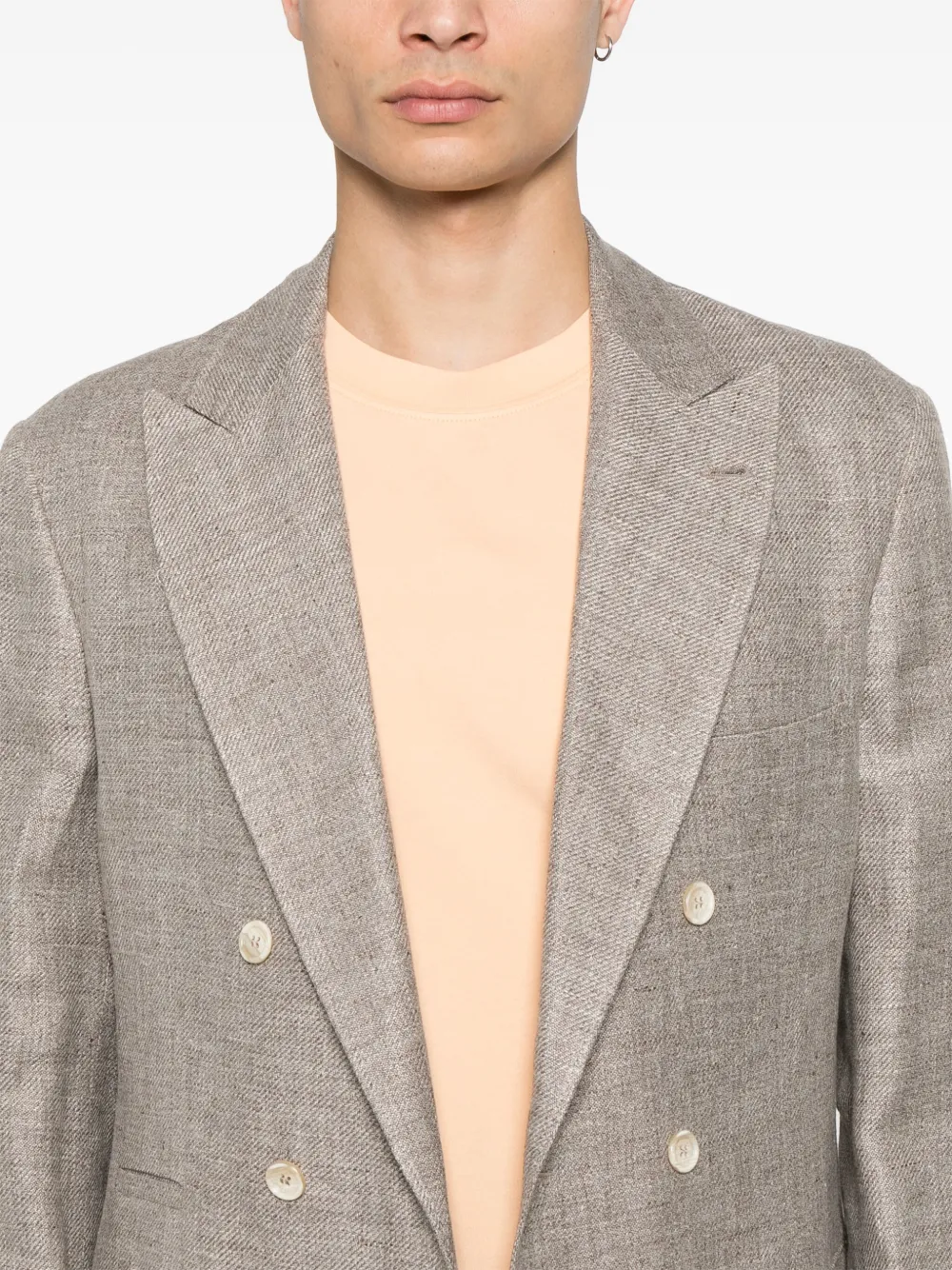 Brunello Cucinelli Blazer met dubbele rij knopen Bruin