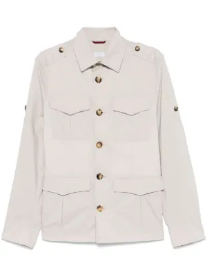 BRUNELLO CUCINELLI リネン ギャバジン シャツジャケット BRUNELLO CUCINELLI リネン ギャバジン シャツジャケット
