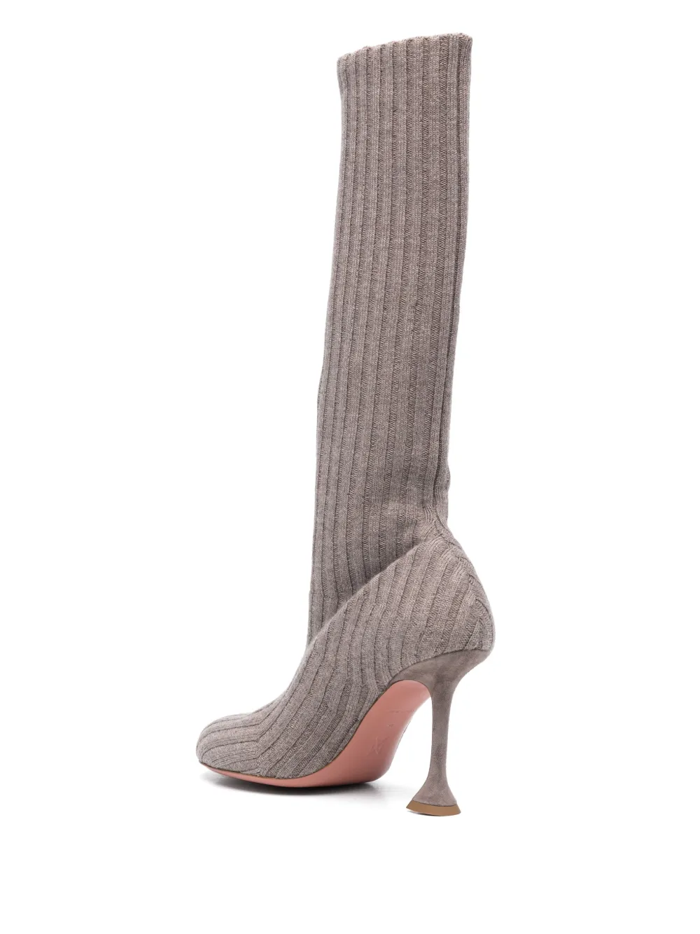 Amina Muaddi 95mm Veneda boots Neutrals