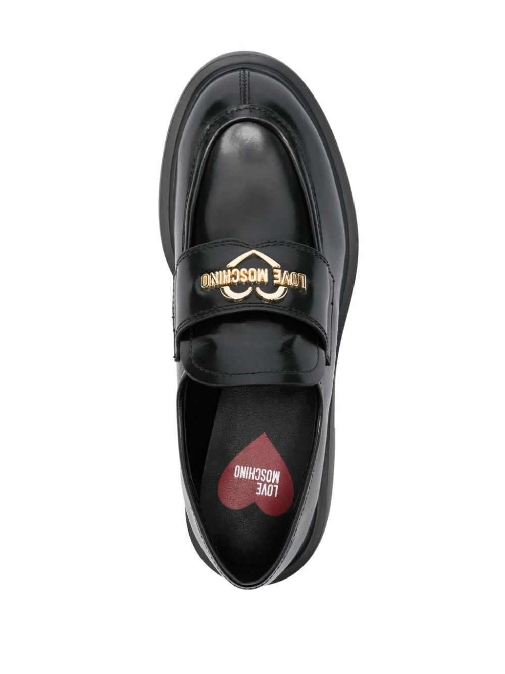 Love Moschino Loafers met logoplakkaat Zwart