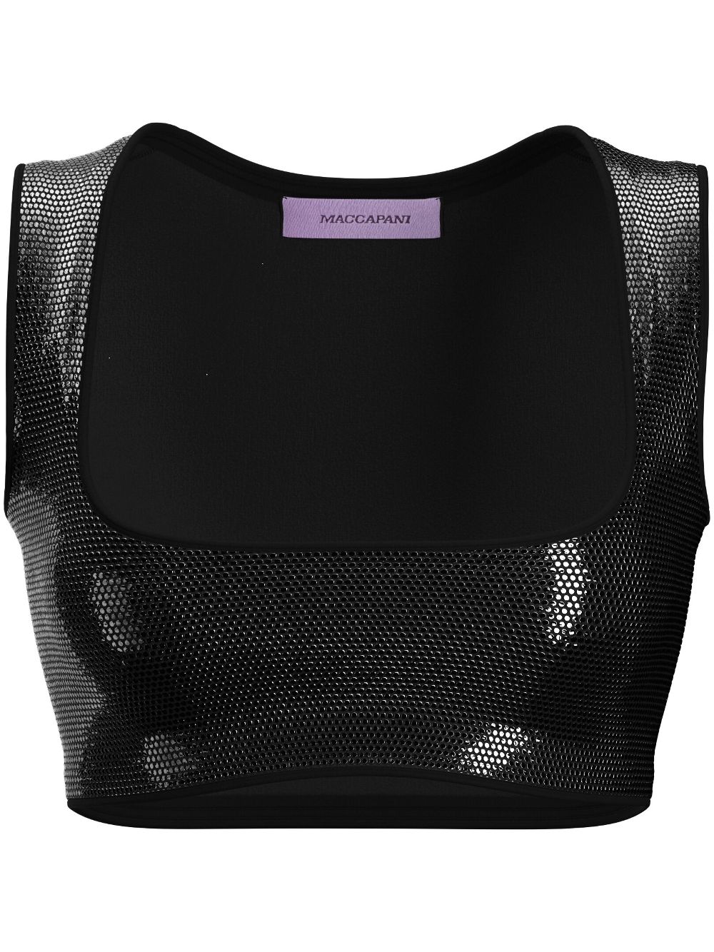 Maccapani rhinestone-embellished crop top - Black