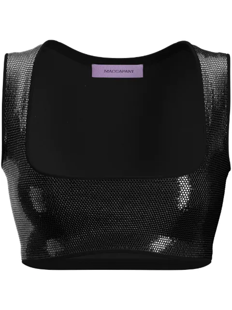 Maccapani rhinestone-embellished crop top