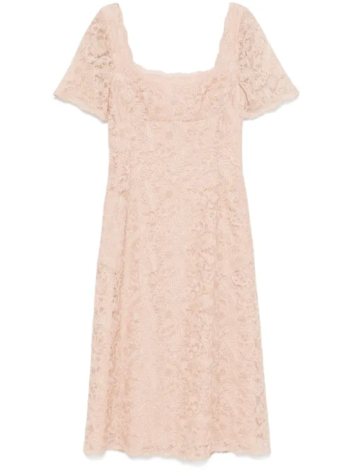 Robe mi-longue à fleurs en dentelle - Ermanno Scervino - Modalova