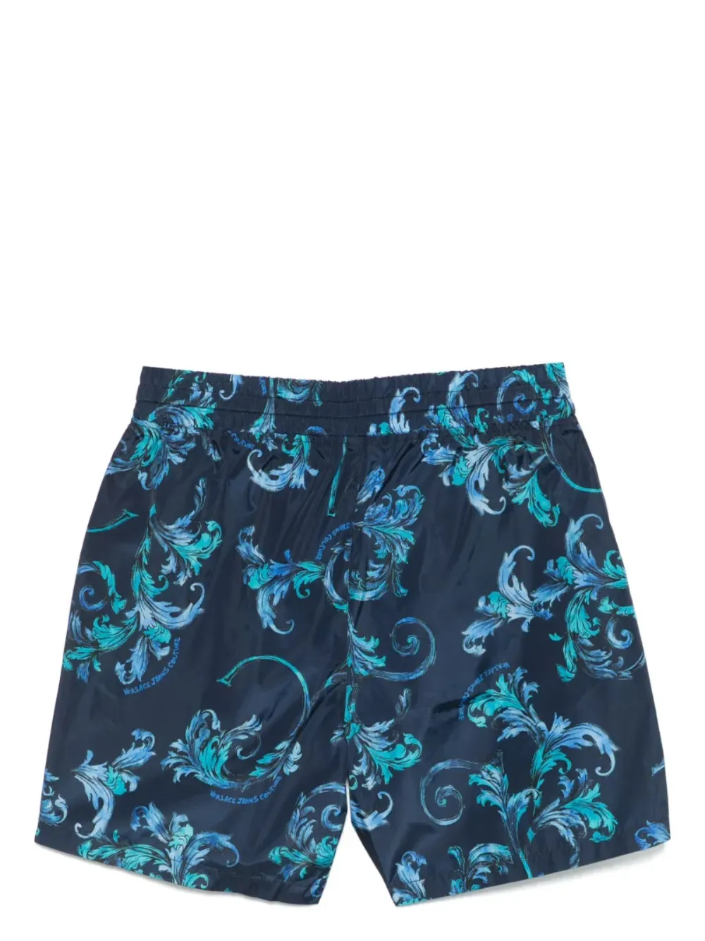 Shop Versace Jeans Couture Barocco-print Swim Shorts In Blue