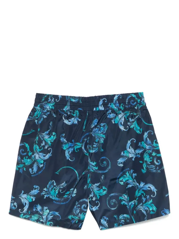 匿名配送★VERSACE(ヴェルサーチ) Barocco トランクス 水着 Versace Jeans Couture バロッコ トランクス水着 | ブルー | FARFETCH JP