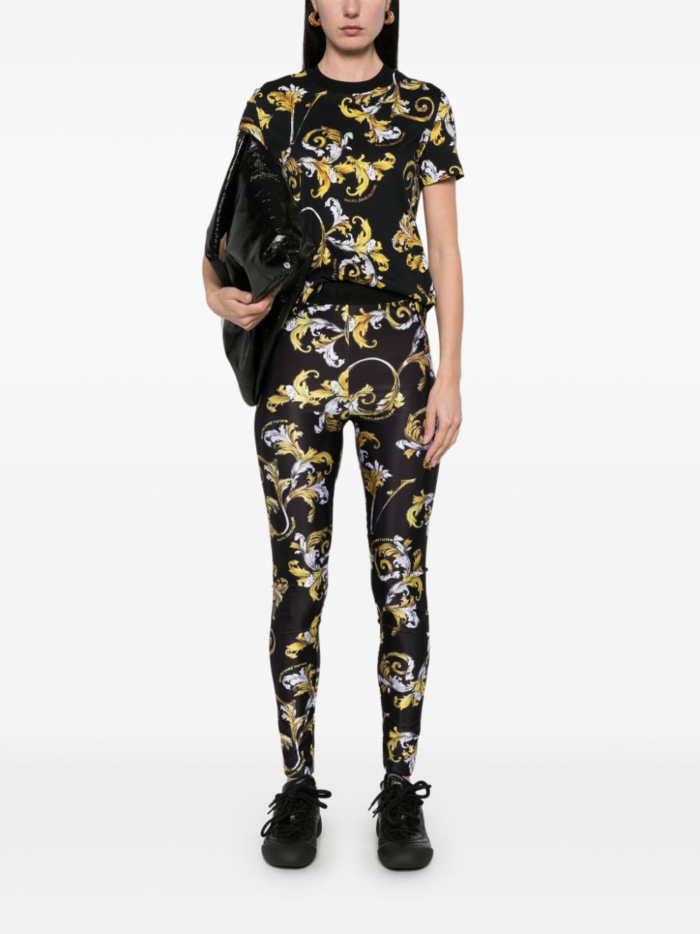 Versace Jeans Couture Legging met Barocco-print - Zwart