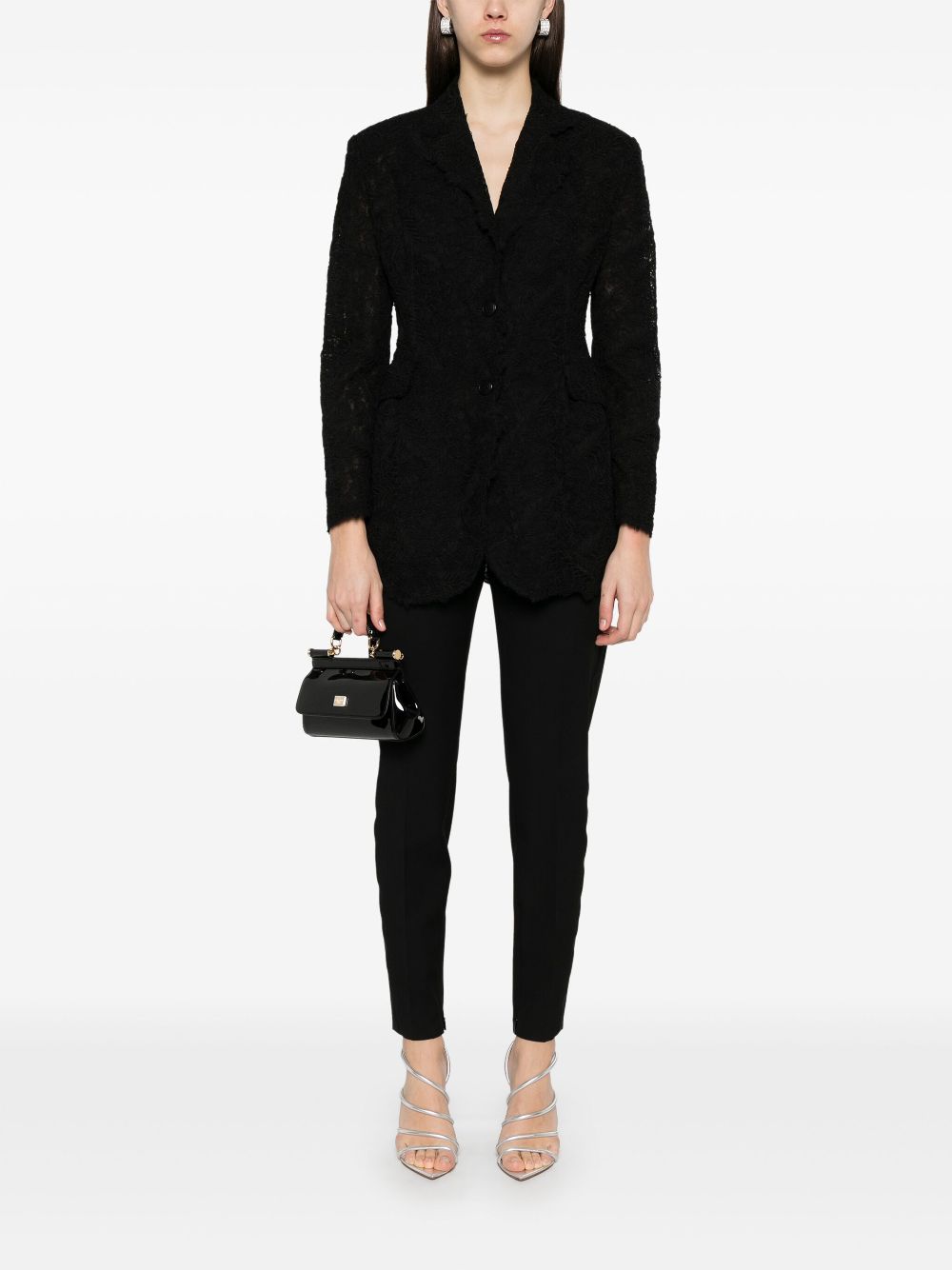 Ermanno Scervino floral-lace blazer - Black