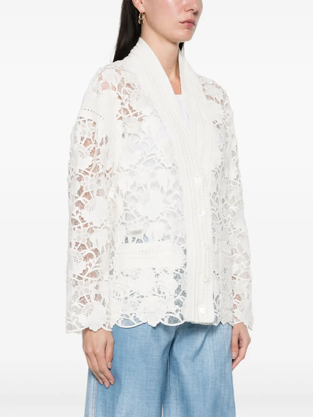 Ermanno Scervino Jack met kant Wit