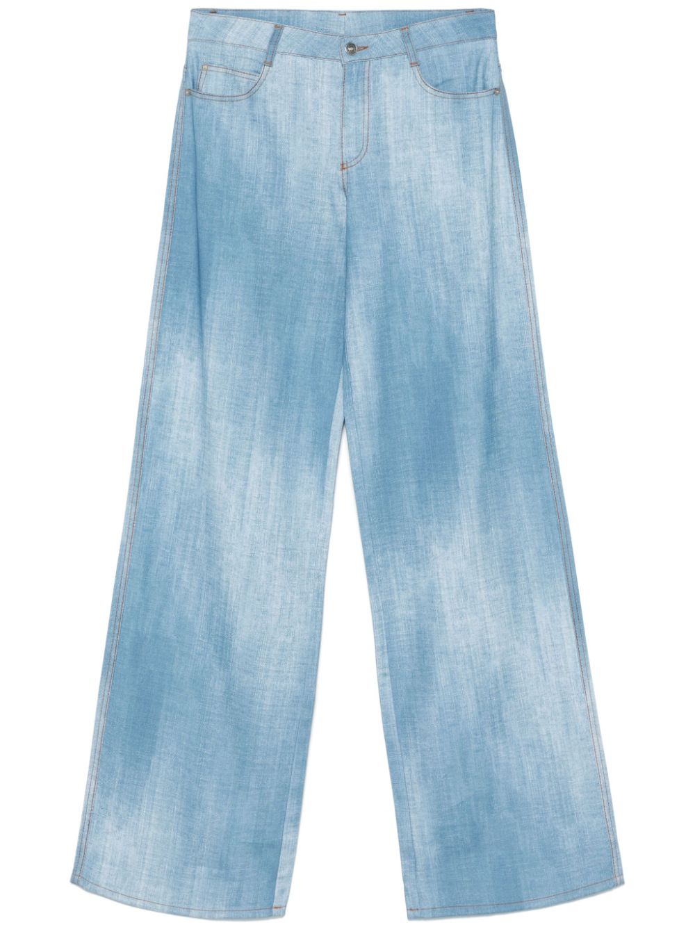 Ermanno Scervino denim-print trousers - Blue