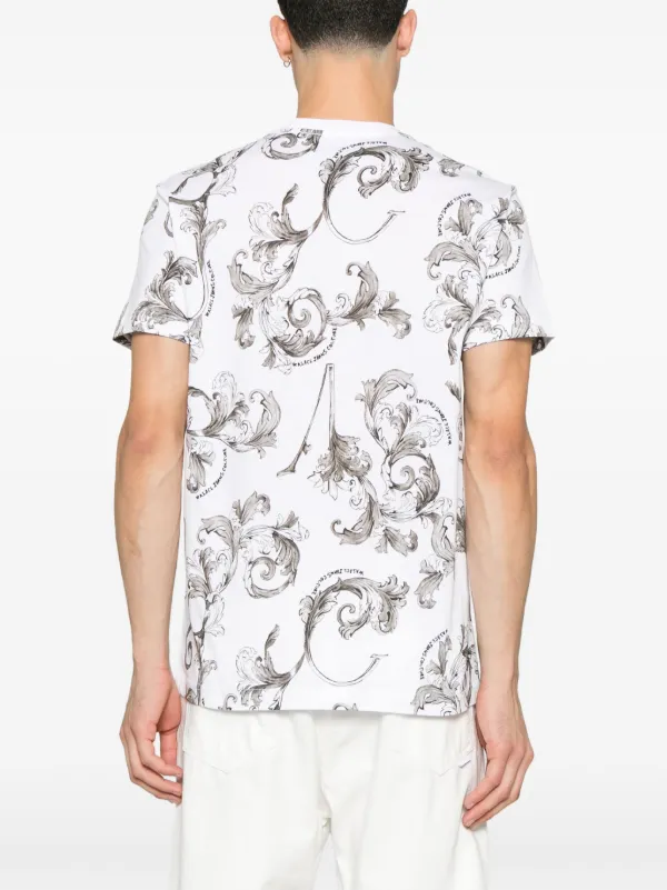 ヴェルサーチェ☆バロッコプリント クロップドTシャツ Versace Jeans Couture バロッコプリント Tシャツ | ブラック