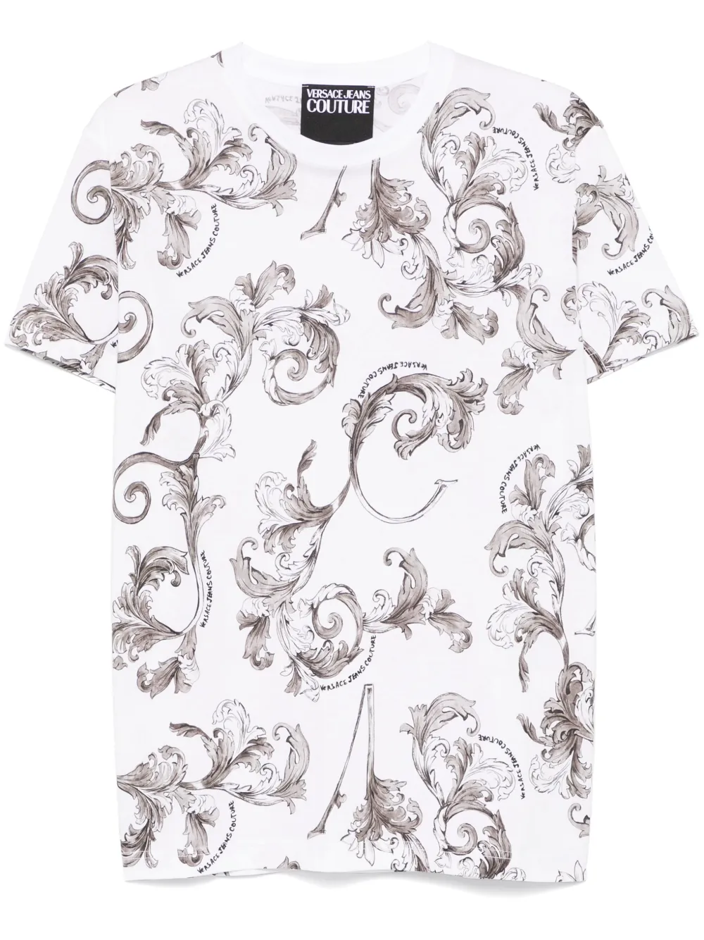 Versace Jeans Couture Barocco-print T-shirt In White