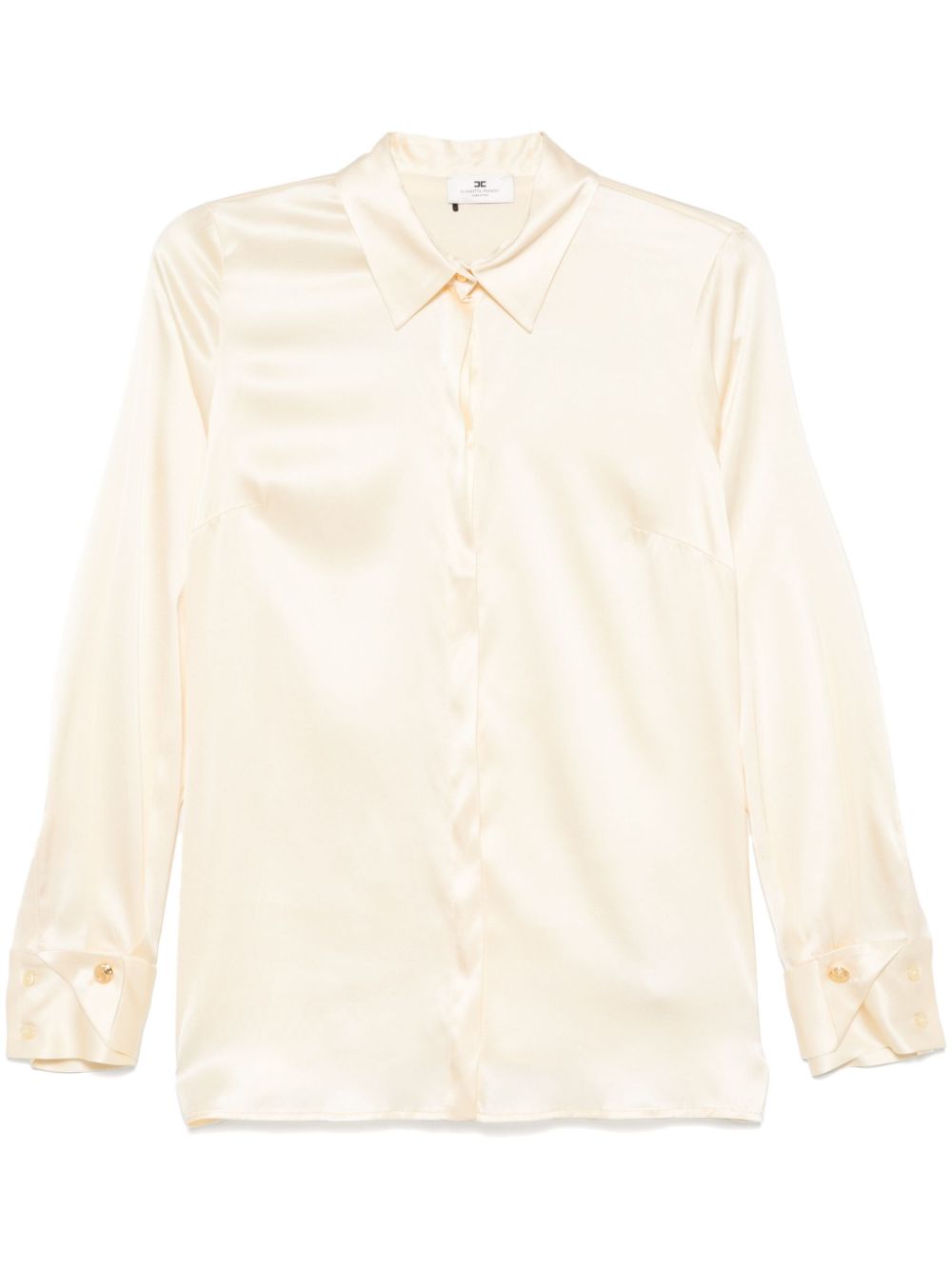 Elisabetta Franchi double-cuff satin blouse - Yellow