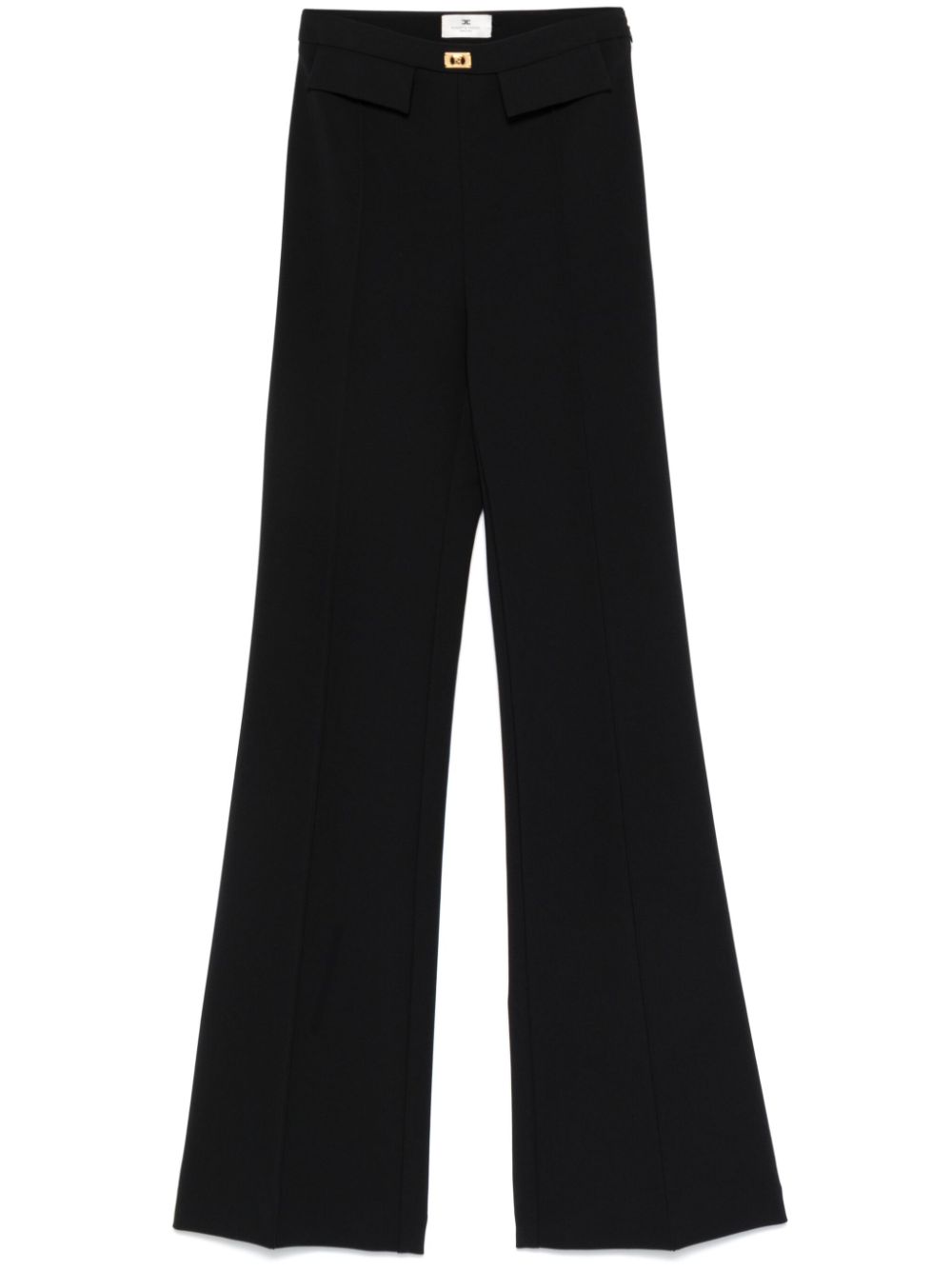 logo-plaque crepe trousers