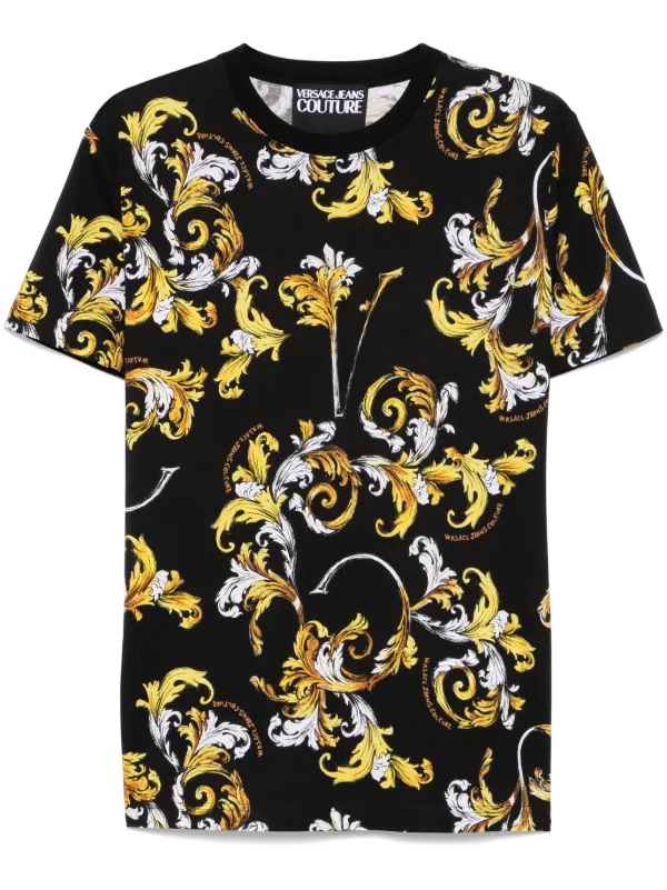 関税込*VERSACE JEANS バロッコプリント Tシャツ Versace Jeans Couture バロッコプリント Tシャツ | ブラック
