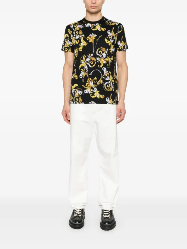 Versace Jeans Couture バロッコプリント Tシャツ | ブラック