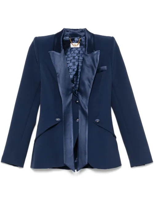 Blazer à revers satinés - Elisabetta Franchi - Modalova