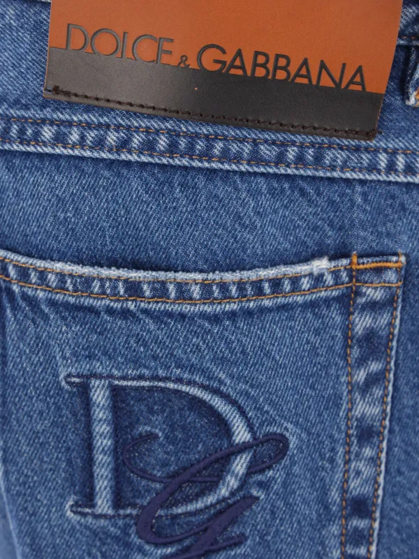 Dolce & Gabbana BLUE JEANS WITH LOGO ジーンズ ロゴ デニム Dolce & Gabbana logo-patch Jeans | Blue | FARFETCH