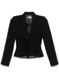 Elisabetta Franchi panelled tulle blazer - Black