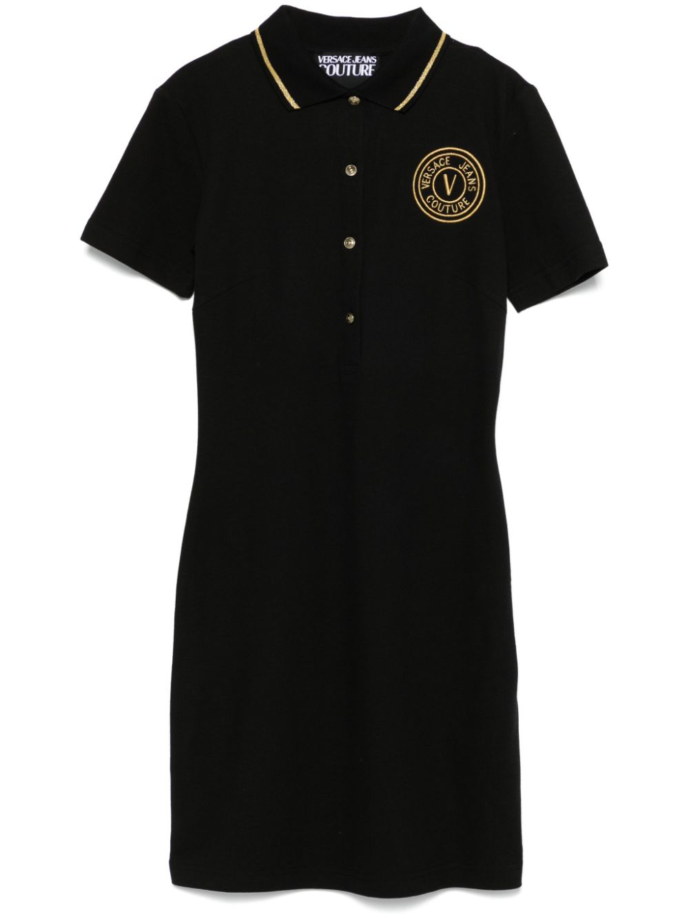 logo-embroidered mini dress