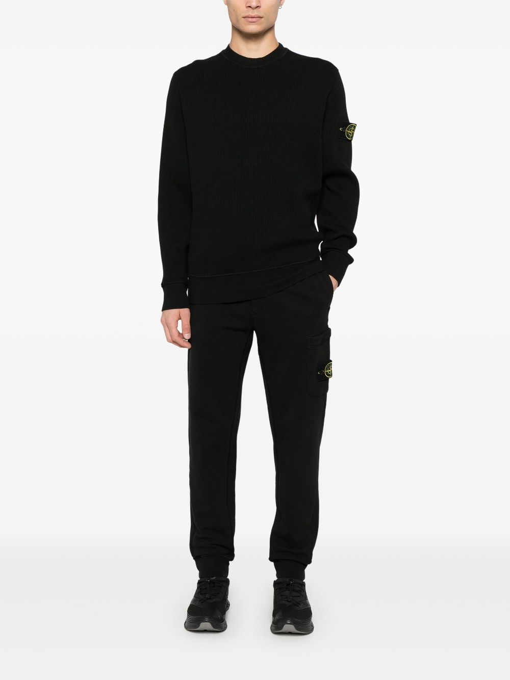 Stone Island Trui met wafelpatroon - Zwart