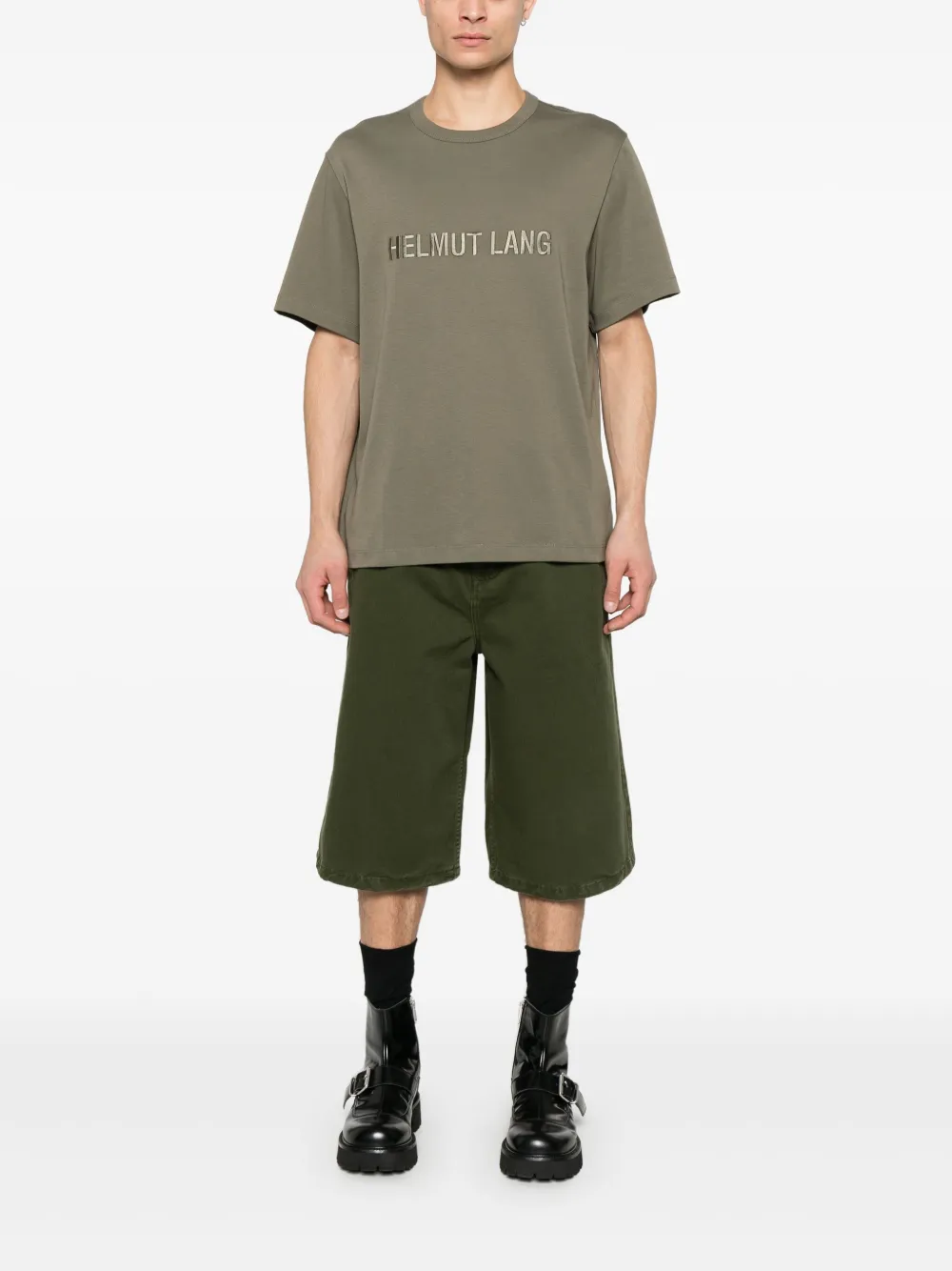 Helmut Lang T-shirt met geborduurd logo - Groen