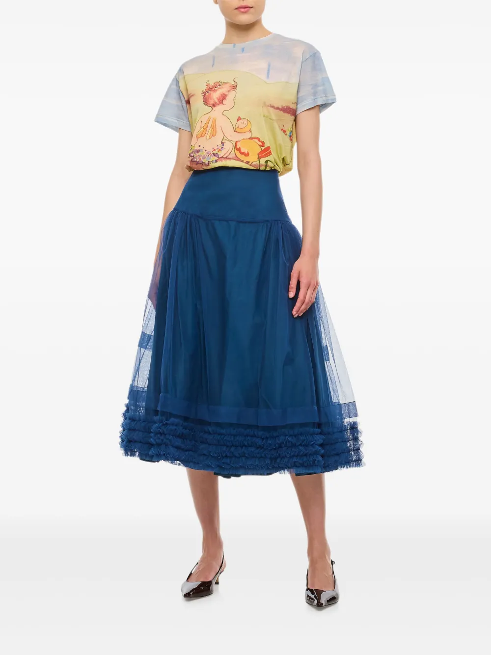 Molly Goddard Uma midi-rok - Blauw