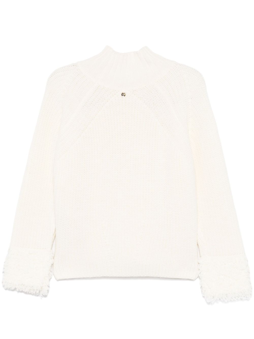 LIU JO bouclé-cuff sweater - Wit