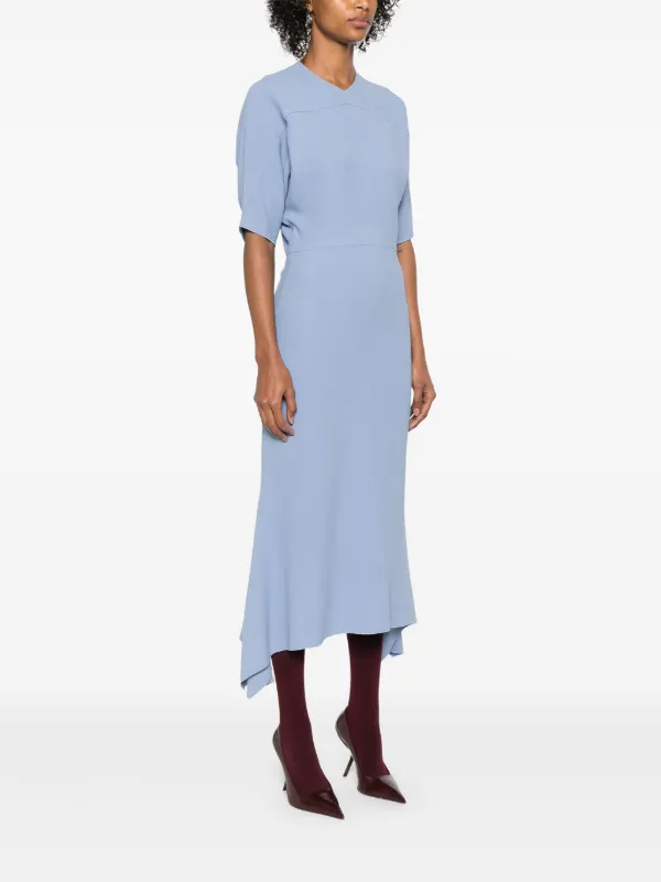 ワンピース VICTORIA BECKHAM Woman Dress Blue 1225WDR006381A 6859 Victoria Beckham Dress with V-neckline | Women's Clothing