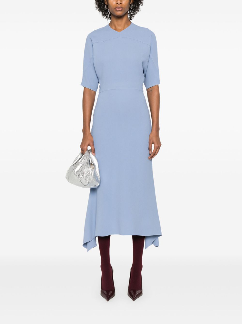 Victoria Beckham Gevouwen midi-jurk - Blauw