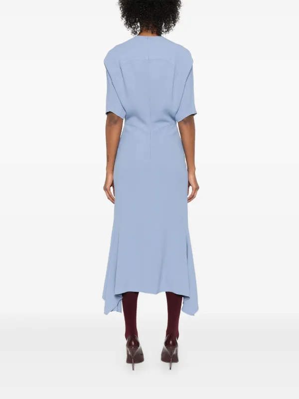 ワンピース VICTORIA VICTORIA BECKHAM Woman Dress Blue 1125WDR006142B Victoria Beckham Peacock coloured dress with draping