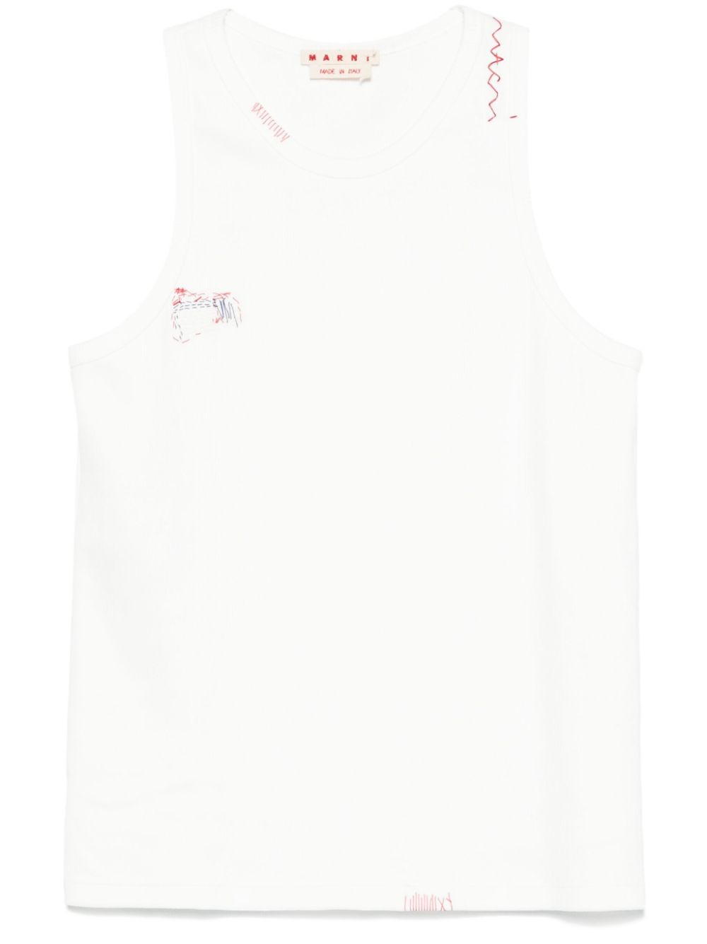 logo-embroidered tank top