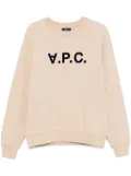 A.P.C. flocked-logo sweatshirt - Neutrals