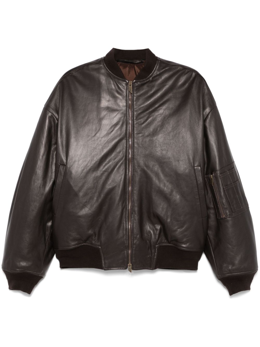 leather bomber jacket