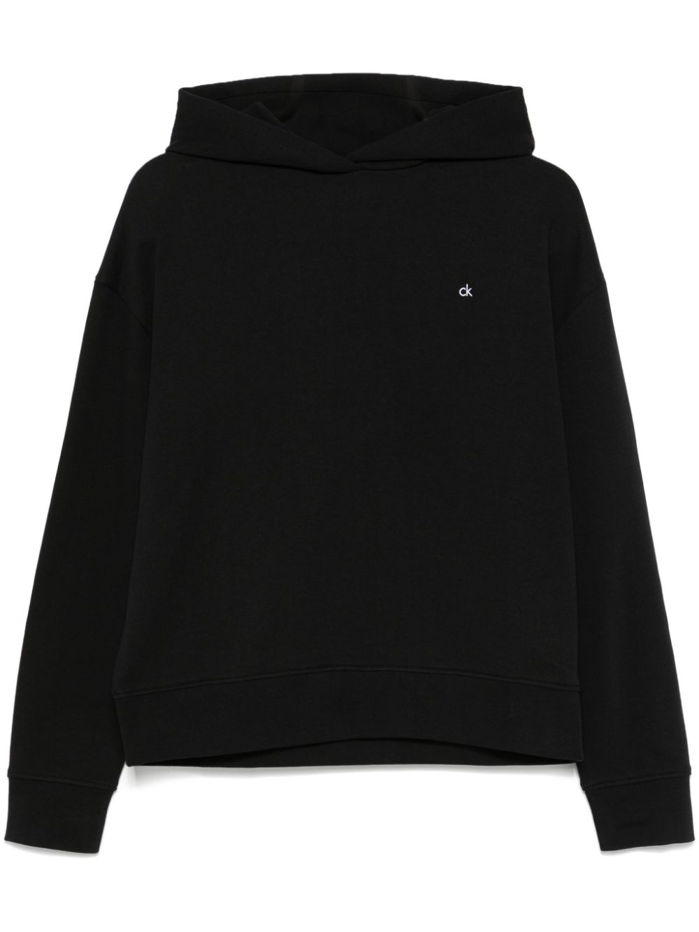 Calvin Klein logo-embroidered hoodie - Black