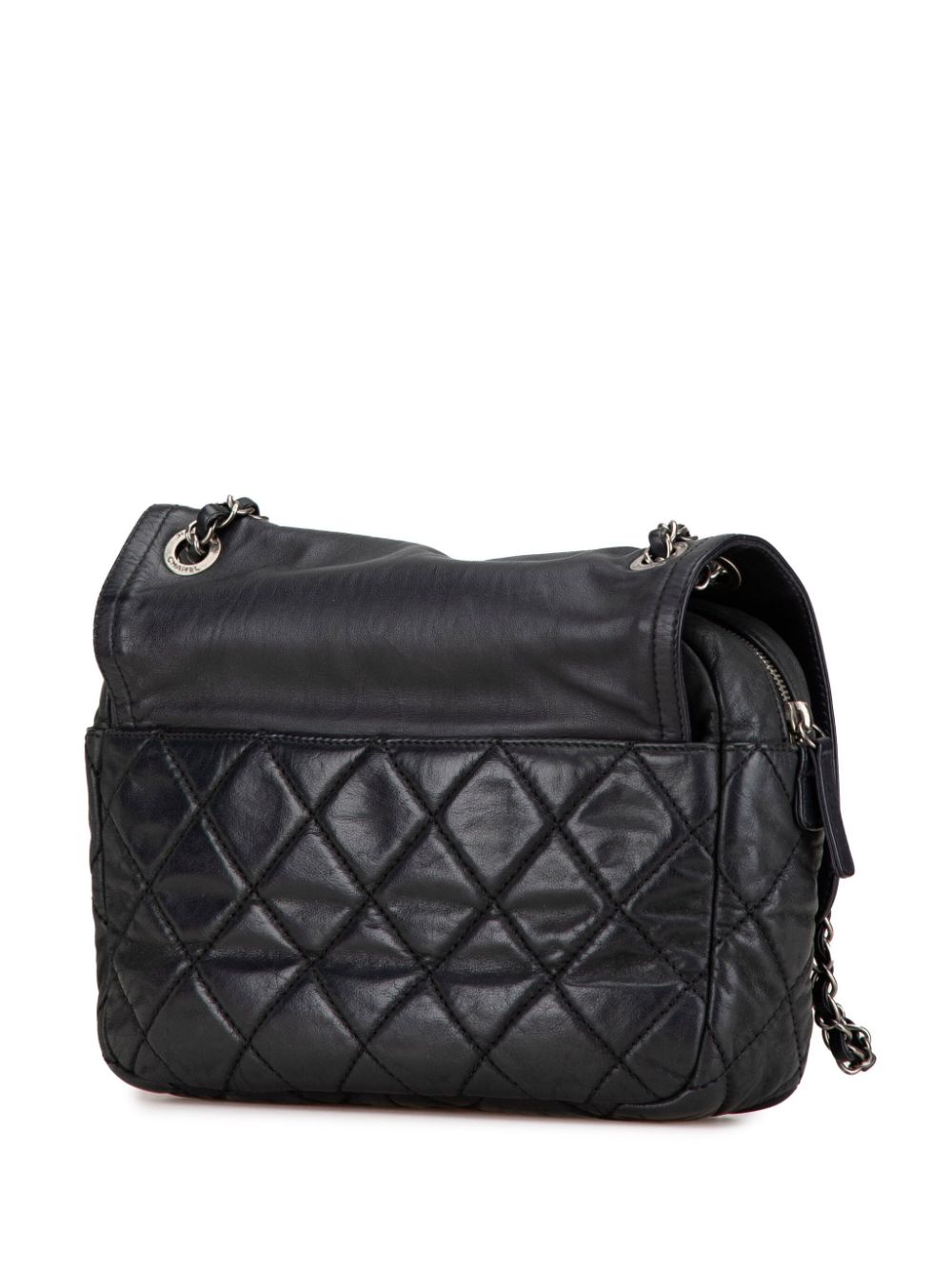 CHANEL Pre-Owned 2011 medium In The Mix Zip Flap verweerde kalfsleren schoudertas - Zwart