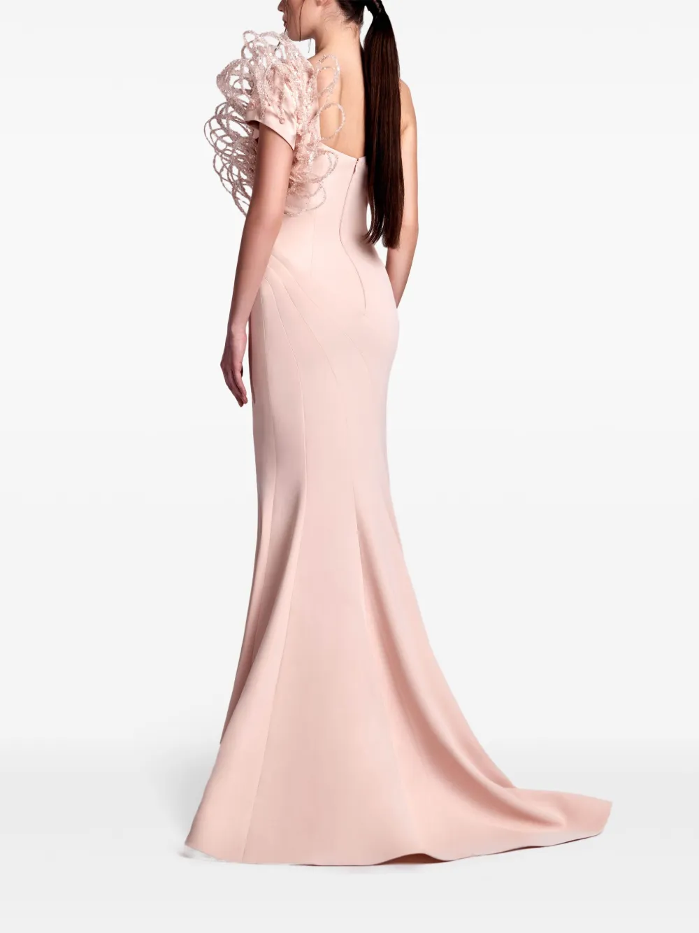 Gaby Charbachy Strapless Mermaid Gown In Pink
