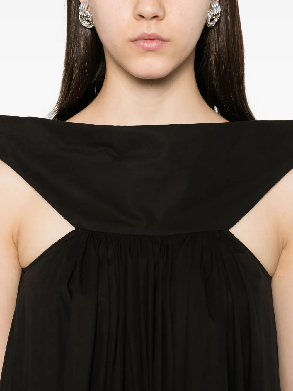Rick Owens gathered-neckline maxi dress Zwart