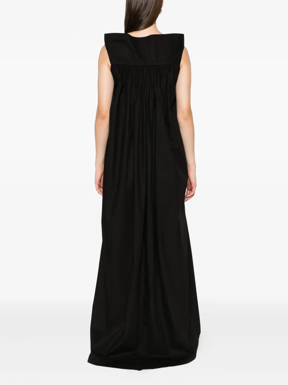 Rick Owens gathered-neckline maxi dress Zwart