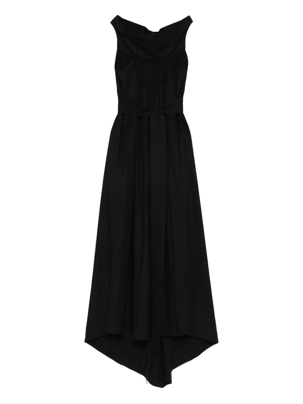 Rick Owens Maxi-jurk met gesmockte halslijn Zwart
