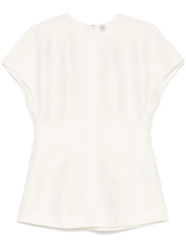 【関税込み】TOTEME ホワイト Compact コットン トップス Compact knit tank white – TOTEME