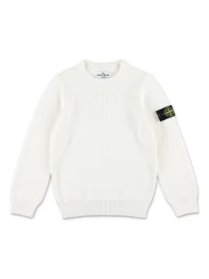 Stone Island Junior ロゴ スウェットシャツ | ホワイト | FARFETCH JP