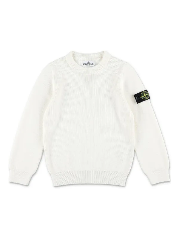 Stone Island Junior コンパスパッチ スウェットシャツ | ホワイト 