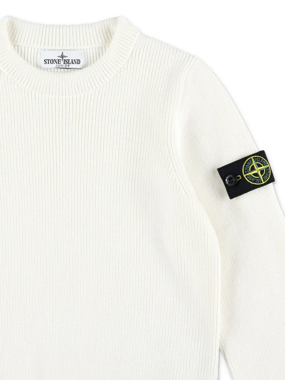 Stone Island Junior Sweater met Compass-logopatch Wit