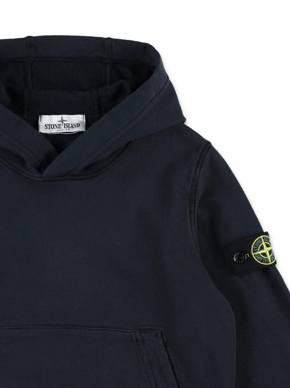 Stone Island Junior Hoodie met Compass-logopatch Zwart