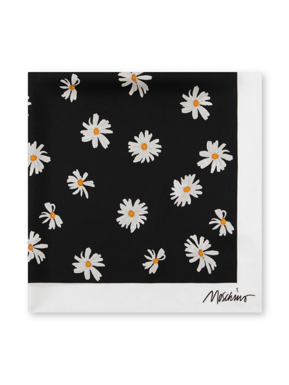 Moschino daisy-print scarf - Zwart