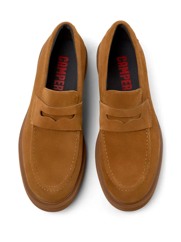 美品 camper ブラウン スエード ローファー 37 Camper Norman 